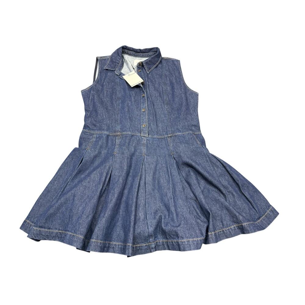 NWT Reformation Arella Denim Mini Dress Organic Cotton Sleeveless Size 10 - Picture 6 of 10